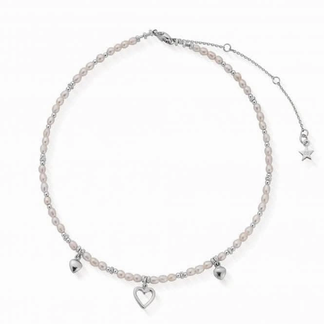 Confetti Falls Silver Forever Love Pearl Necklace SNFOREVER