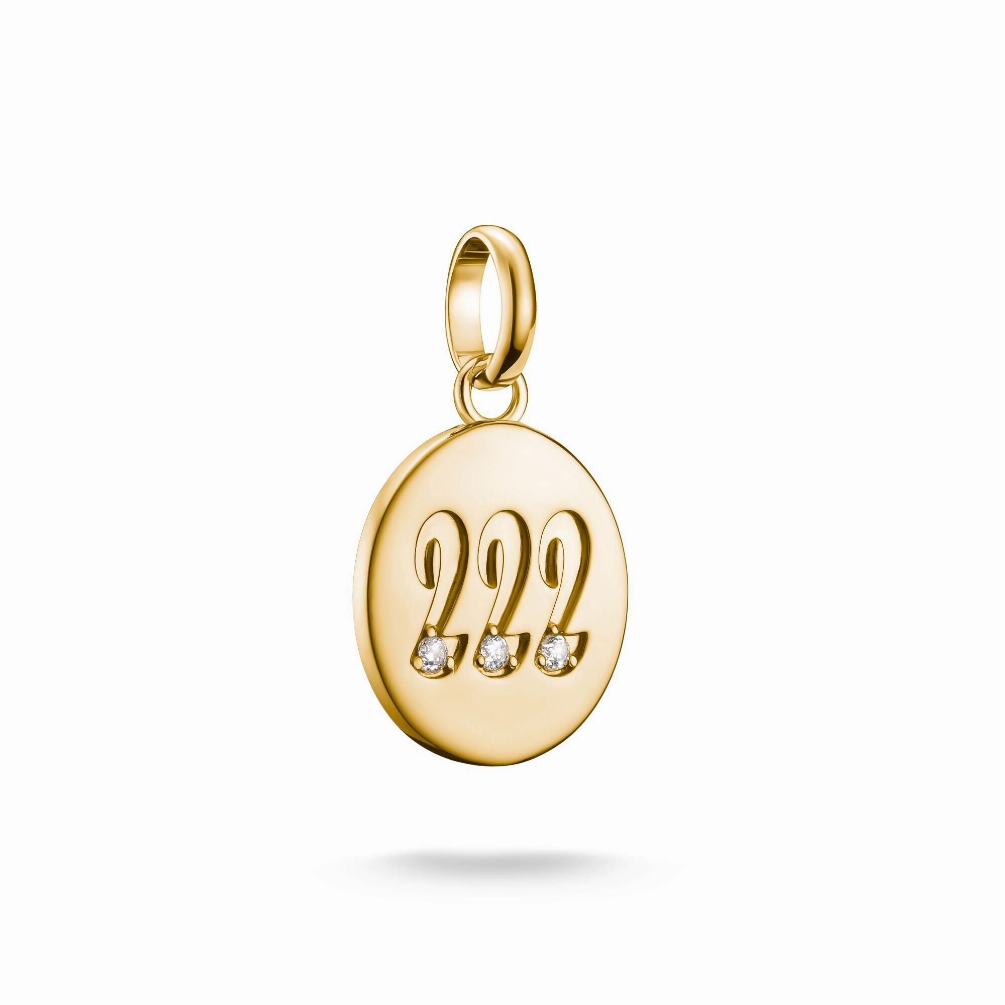 Connect Charm angel number 222 with stones Gold