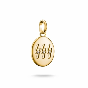 Connect Charm angel number 444 with stones Gold