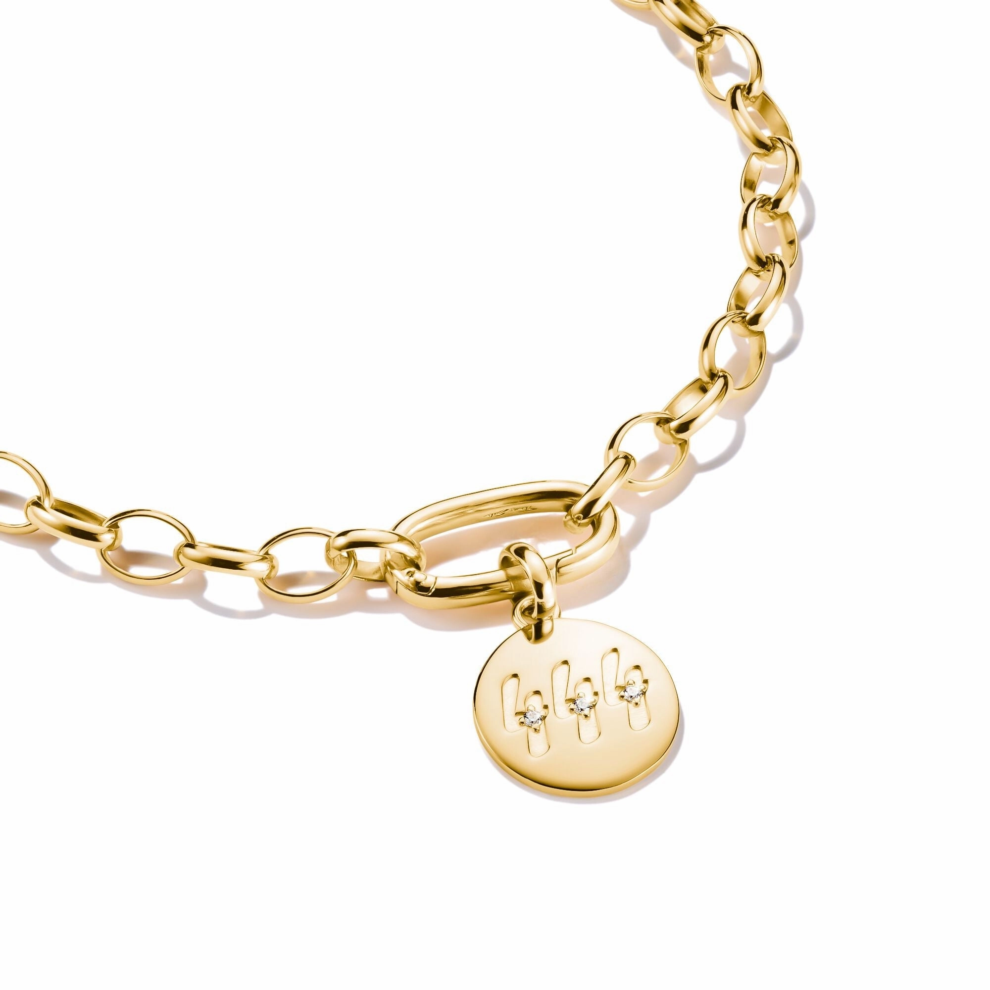 Connect Charm angel number 444 with stones Gold