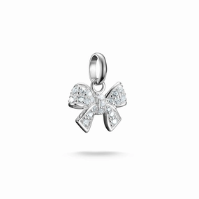 Connect Charm bow with stones in Silver