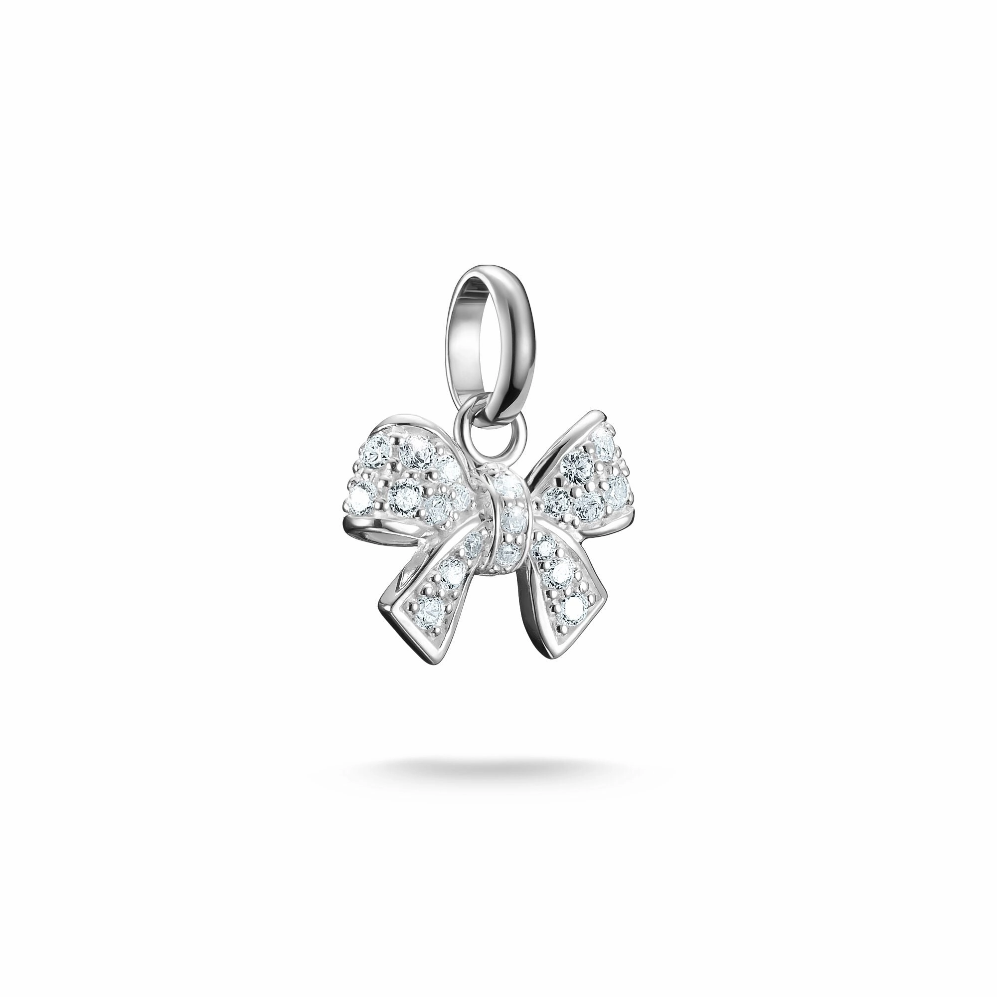 Connect Charm bow with stones in Silver