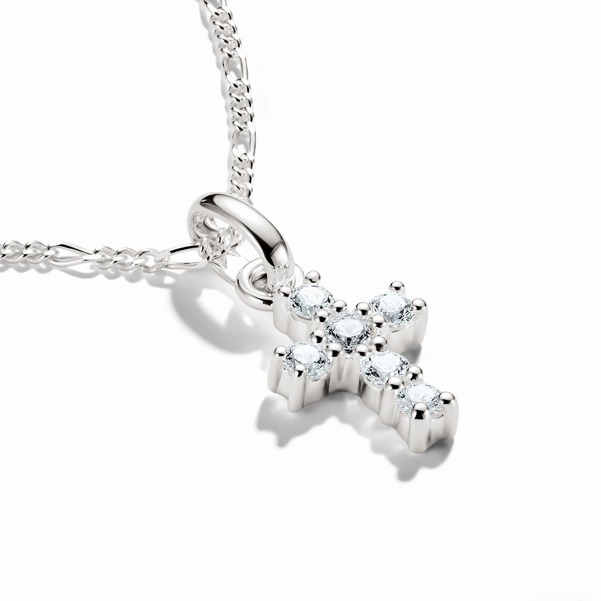 Connect Charm cross with white stones