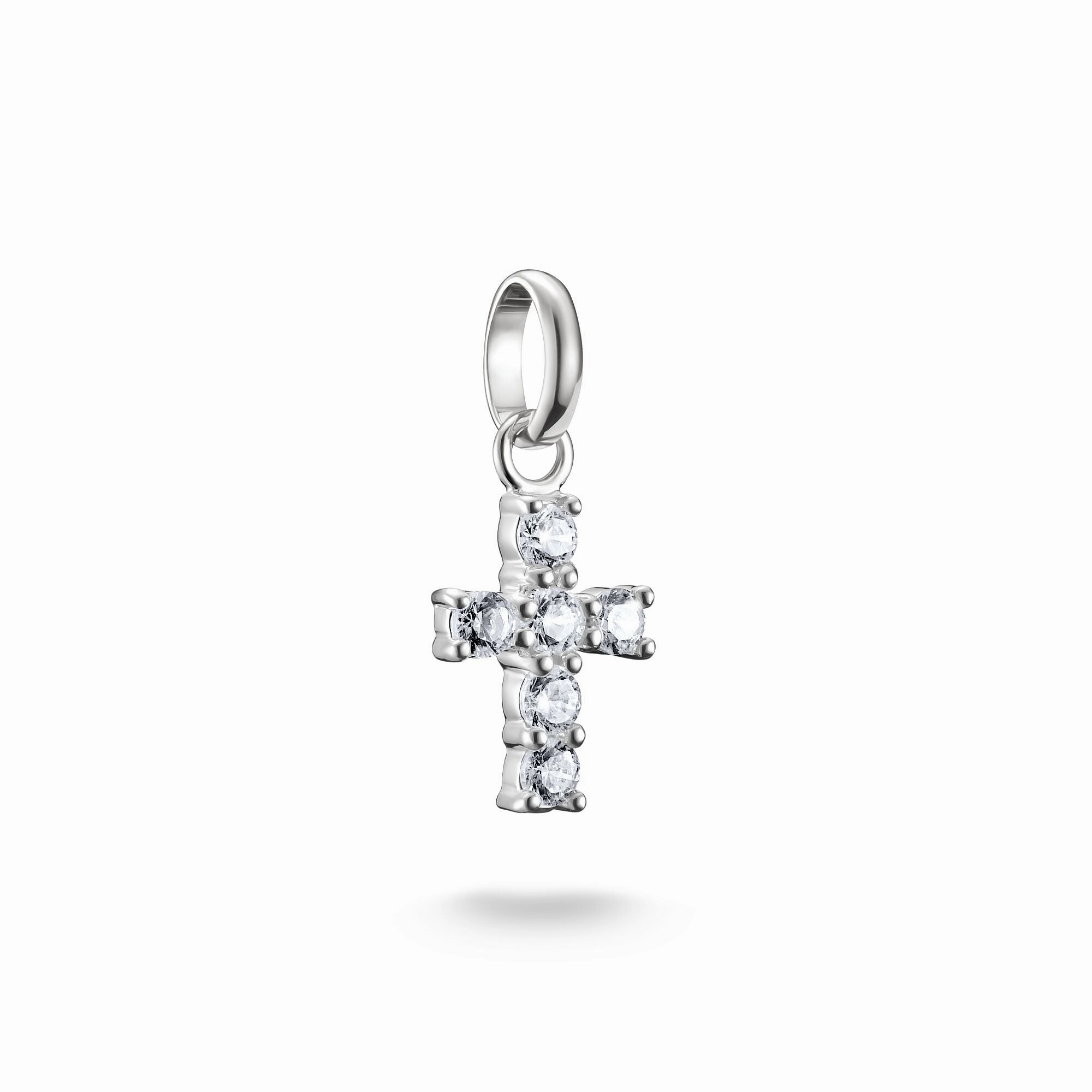Connect Charm cross with white stones