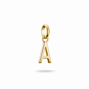 Connect Charm letter A Gold