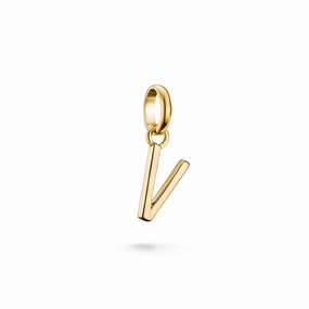 Connect Charm letter V Gold
