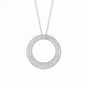Curly Zirconia Hoop Necklace N4498