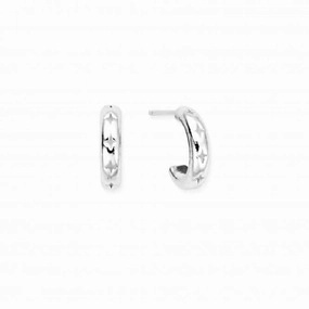 Cut Out North Star Huggie Hoop Earrings SEH3322