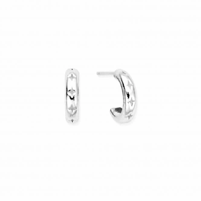 Cut Out North Star Huggie Hoop Earrings SEH3322