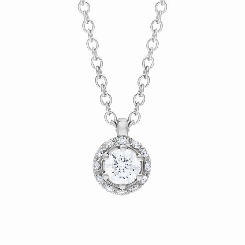 Damiani Minou 18ct White Gold 0.31ct Diamond Round Cut Pave Necklace