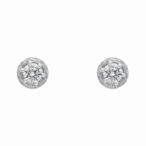 Damiani Minou 18ct White Gold 0.50ct Diamond Round Cut Pave Stud Earrings