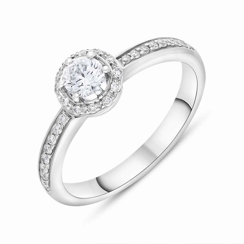 Damiani Minou Platinum 0.41ct Diamond Round Cut Pave Ring