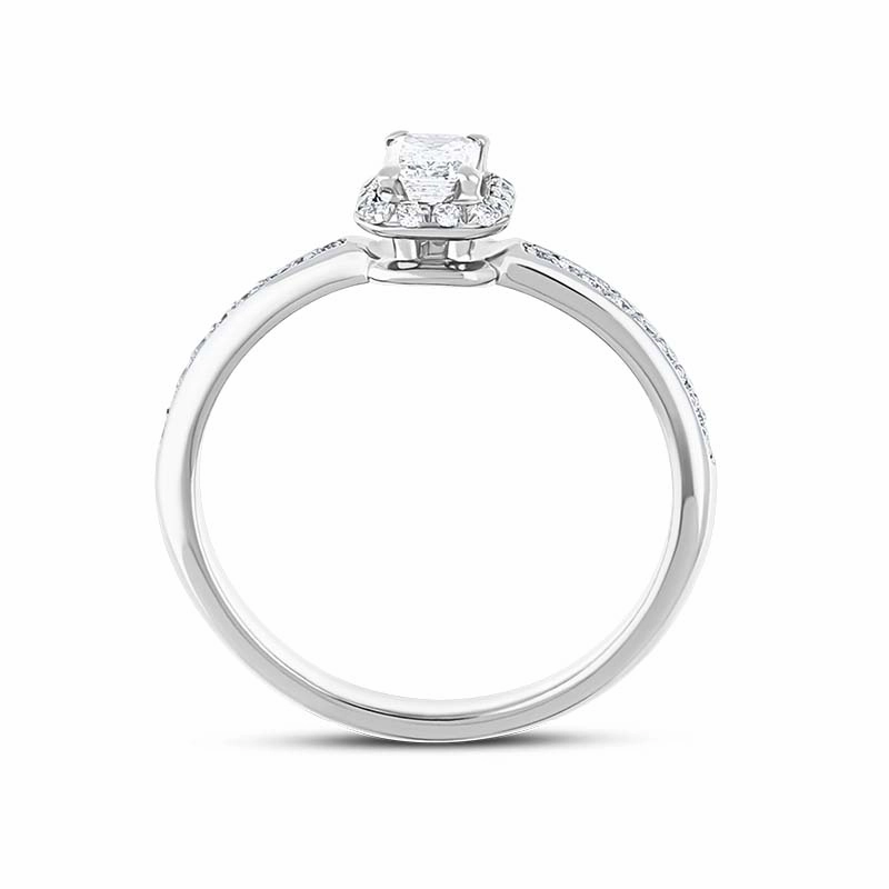 Damiani Minou Platinum 0.46ct Diamond Emerald Cut Pave Ring