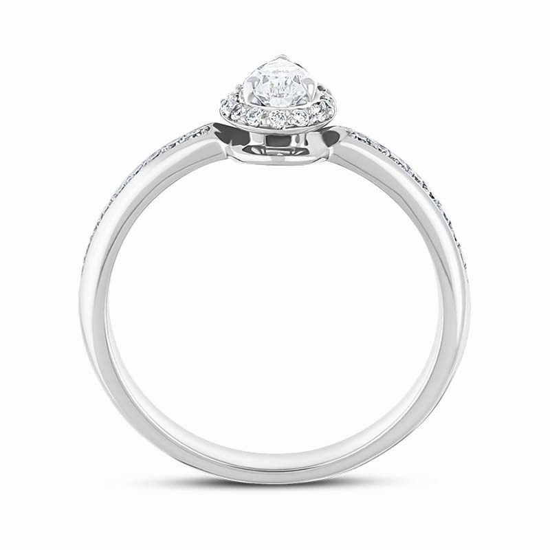 Damiani Minou Platinum 0.47ct Diamond Pear Cut Pave Ring