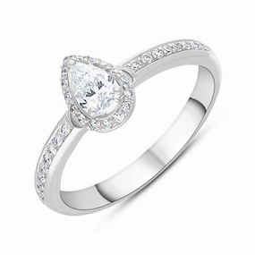 Damiani Minou Platinum 0.47ct Diamond Pear Cut Pave Ring