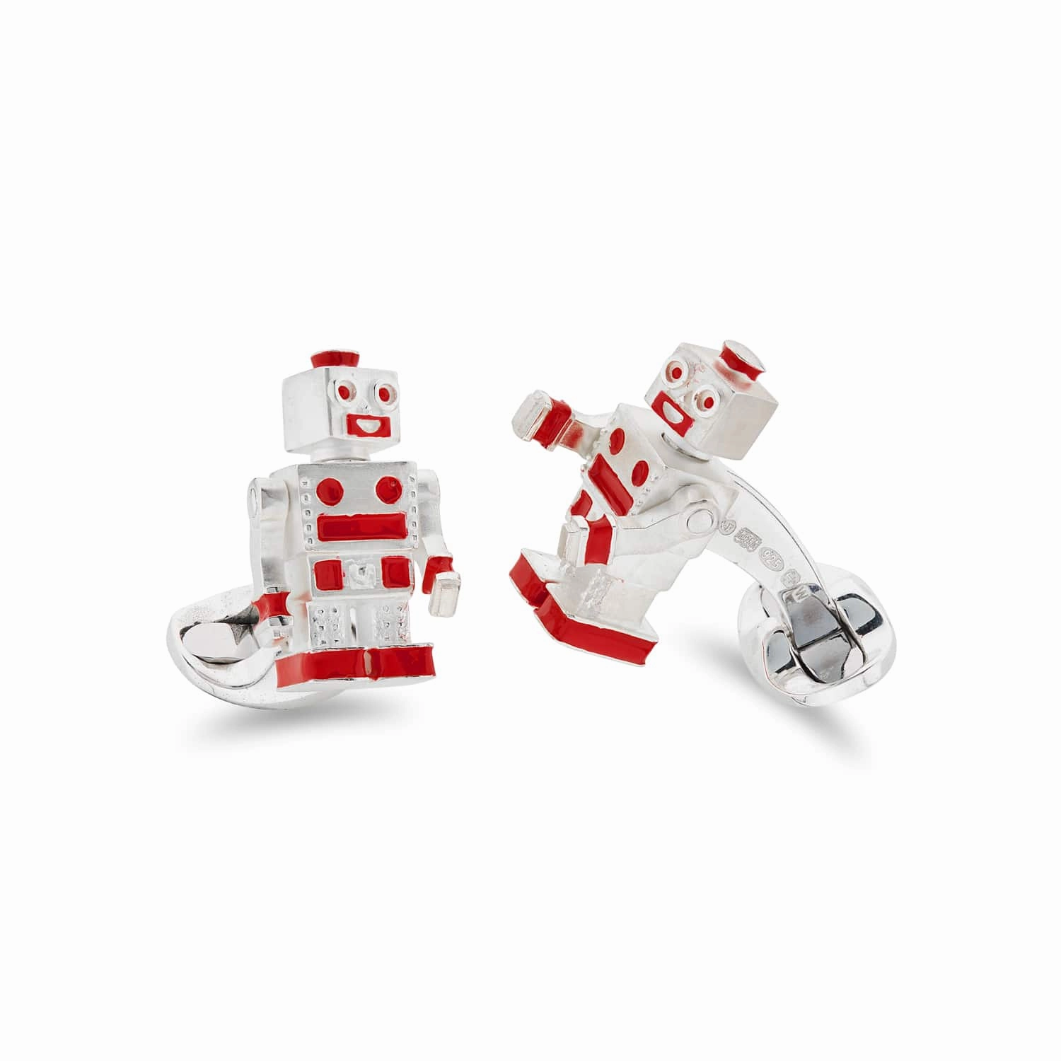 Deakin & Francis Cufflinks Sterling Silver Moving Robot