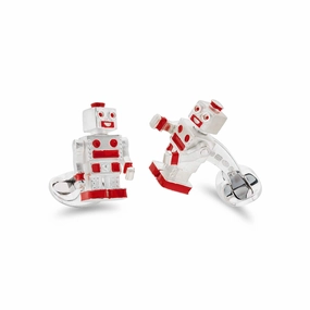 Deakin & Francis Cufflinks Sterling Silver Moving Robot