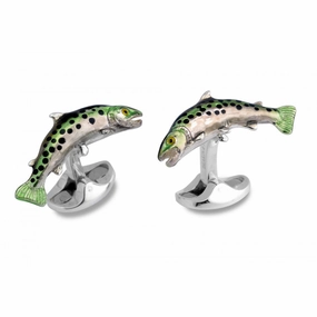 Deakin & Francis Sterling Silver Trout Cufflinks