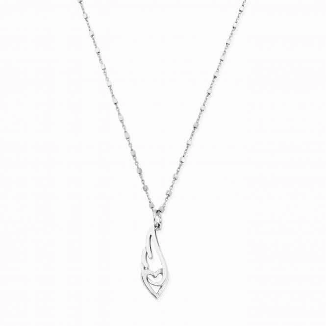 Delicate Cube Interlocking Heart Angel Wing Necklace SNDC3238