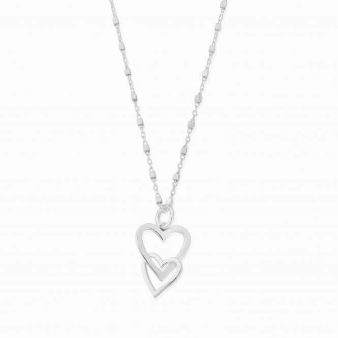 Delicate Cube Interlocking Love Heart Necklace SNDC572