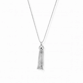 Diamond Cut Chain Silver Cap Tassel Pendant SCDC21197