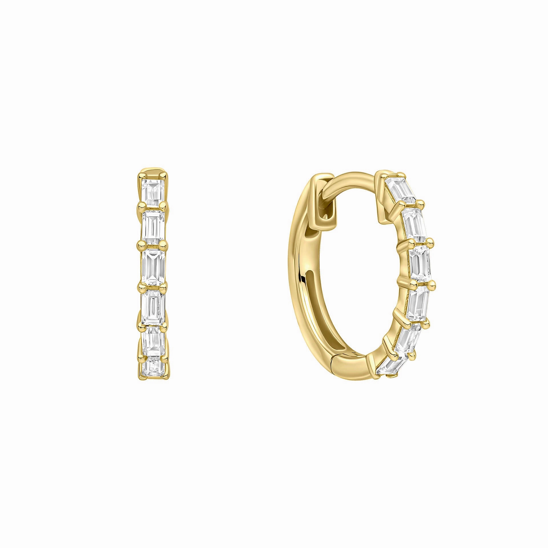 Diamonfire Baguette Cubic Zirconia Hoop Earrings E6597