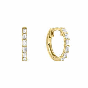 Diamonfire Baguette Cubic Zirconia Hoop Earrings E6597