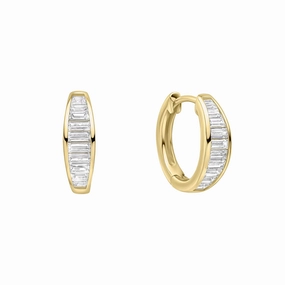 Diamonfire Channel Set Baguette Cubic Zirconia Hoop Earrings E6599