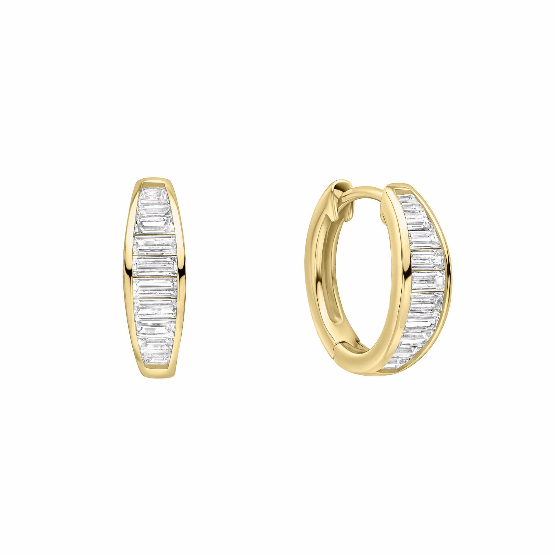 Diamonfire Channel Set Baguette Cubic Zirconia Hoop Earrings E6599