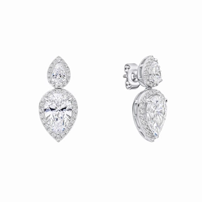 Diamonfire Cubic Zirconia Double Tear Drop Earrings E6596