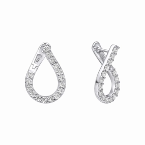 Diamonfire Cubic Zirconia Front Twist Hoop Earrings E6595