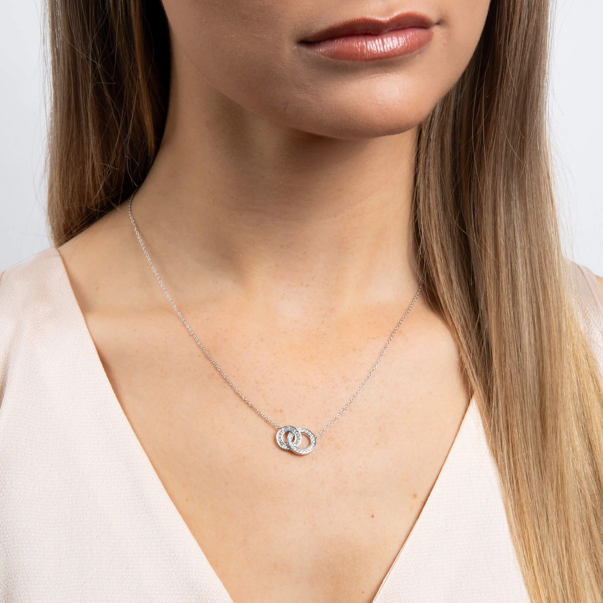 Diamonfire Cubic Zirconia Linked Circles Necklace N4662