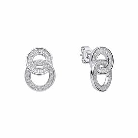 Diamonfire Cubic Zirconia Linked Circles Stud Earrings E6602