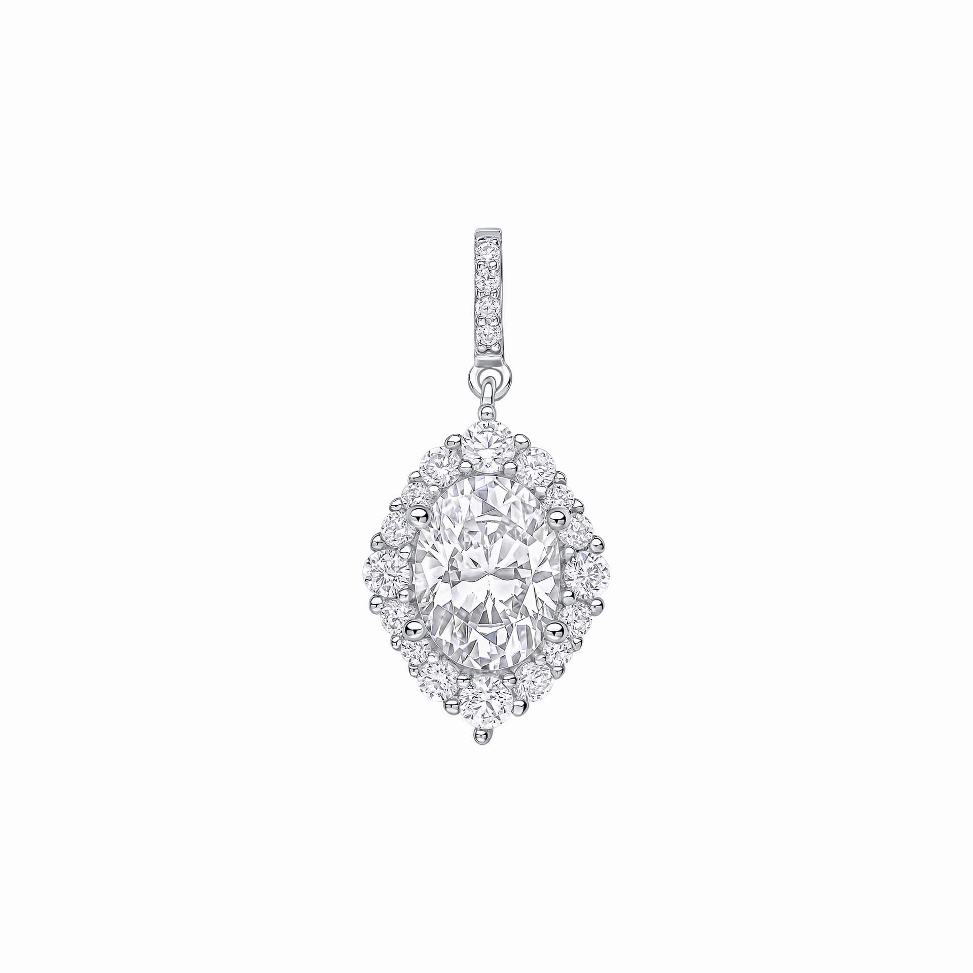 Diamonfire Cubic Zirconia Oval Cluster Pendant P5519