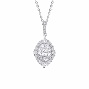 Diamonfire Cubic Zirconia Oval Cluster Pendant P5519