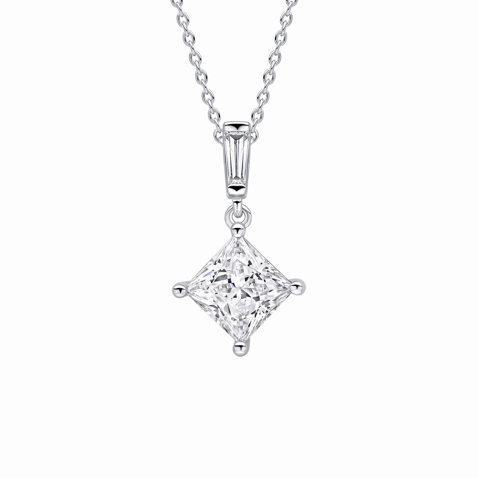 Diamonfire Cubic Zirconia Princess Cut Drop Pendant P5523