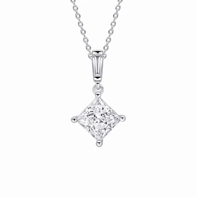 Diamonfire Cubic Zirconia Princess Cut Drop Pendant P5523