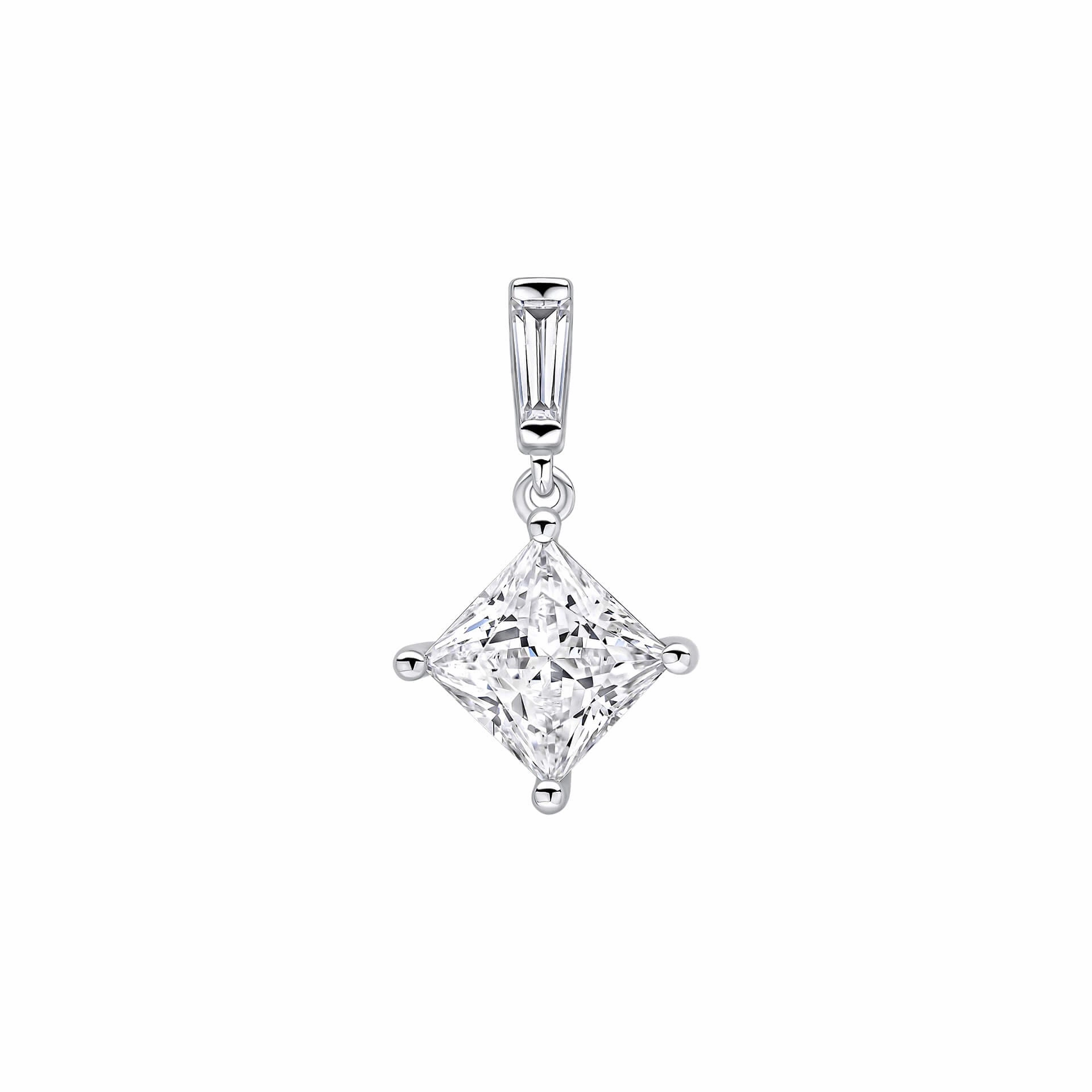Diamonfire Cubic Zirconia Princess Cut Drop Pendant P5523
