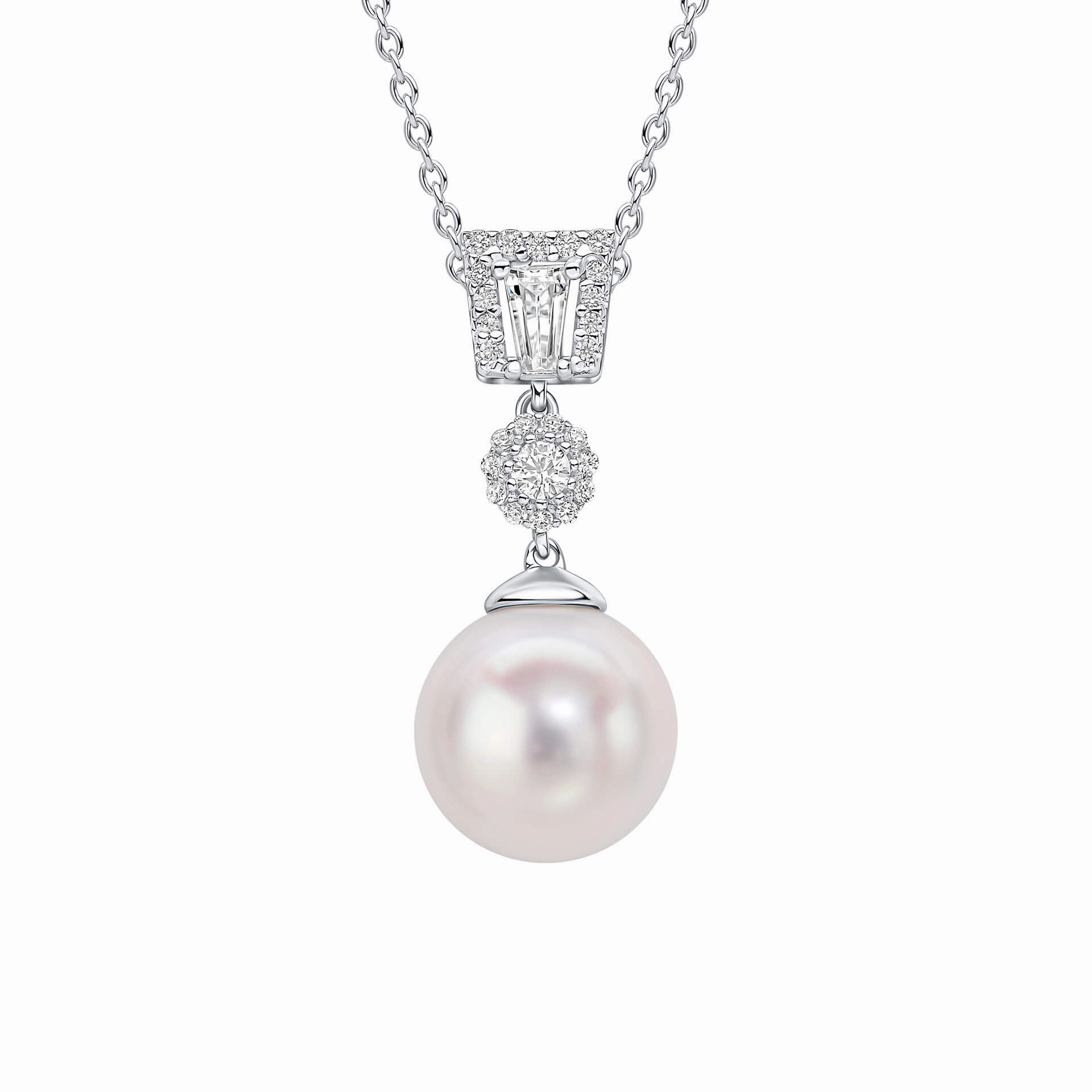 Diamonfire Cubic Zirconia Shell Pearl Drop Pendant P5522