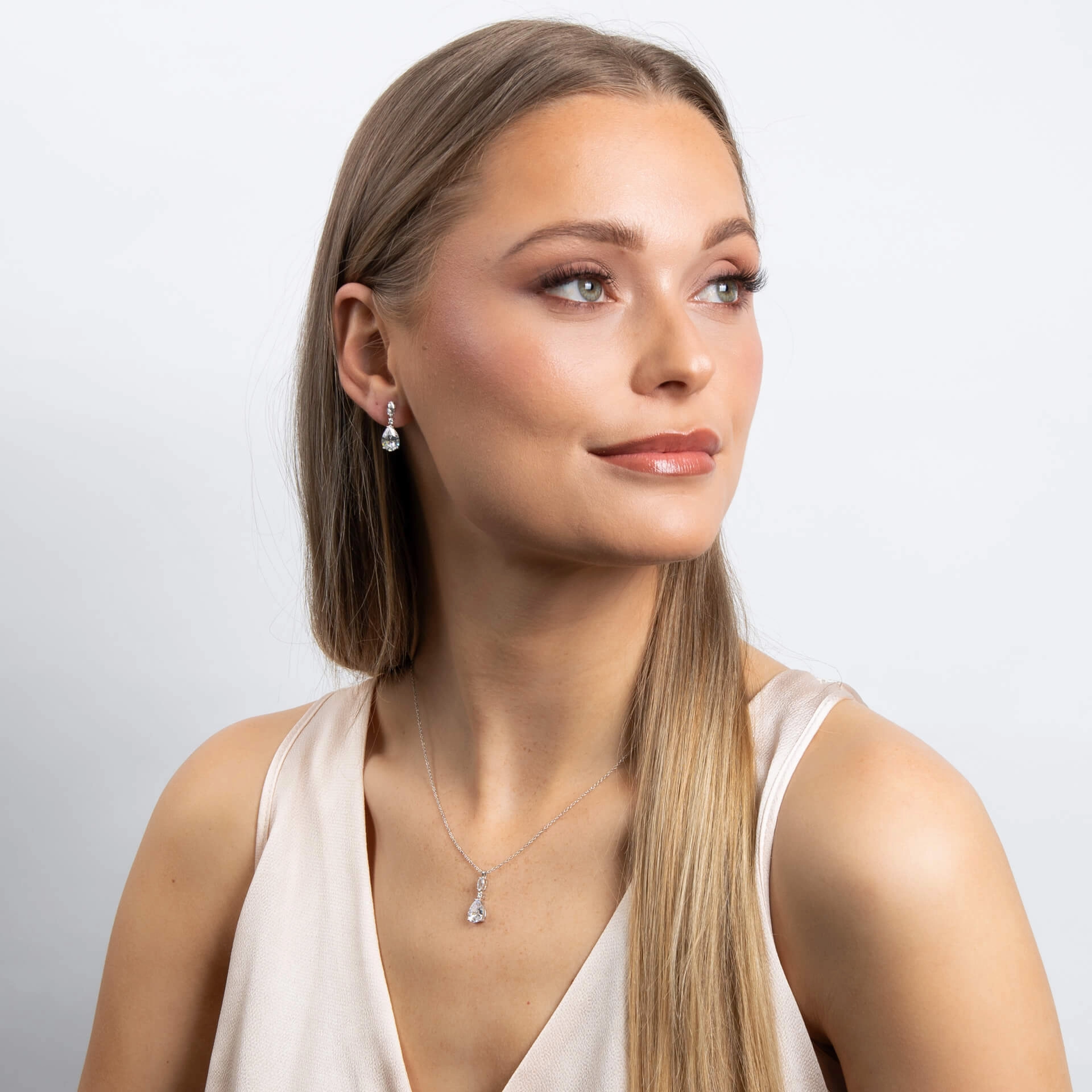 Diamonfire Cubic Zirconia Tear Drop and Marquise Drop Earrings E6594