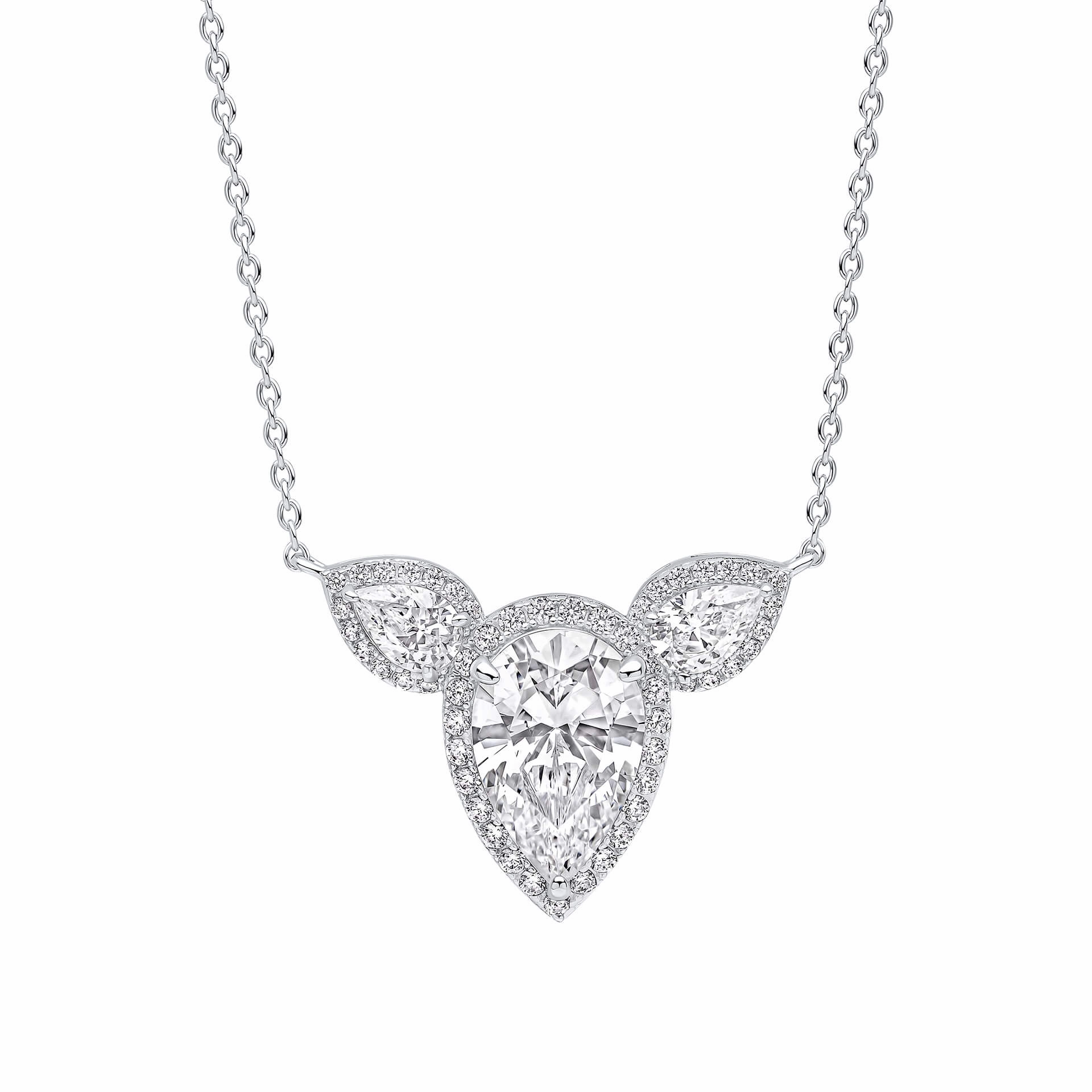 Diamonfire Cubic Zirconia Triple Teardrop Necklace N4661