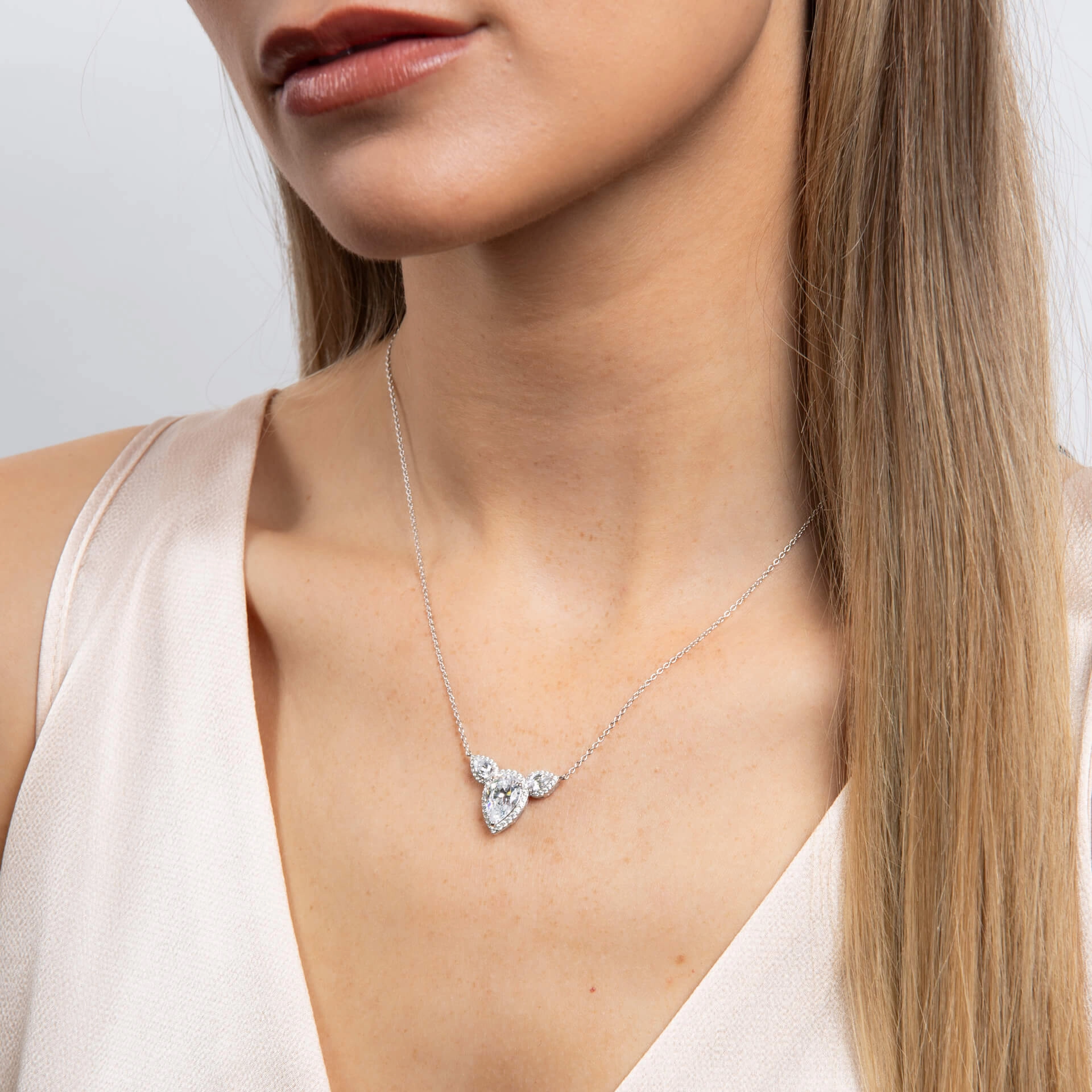 Diamonfire Cubic Zirconia Triple Teardrop Necklace N4661