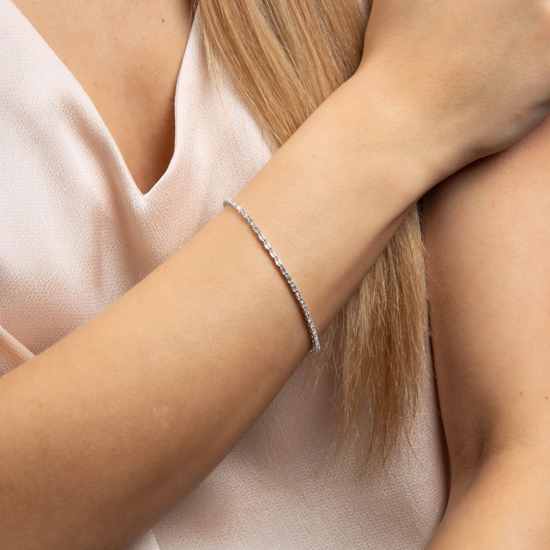 Diamonfire Fine Baguette Cubic Zirconia Tennis Bracelet B5582