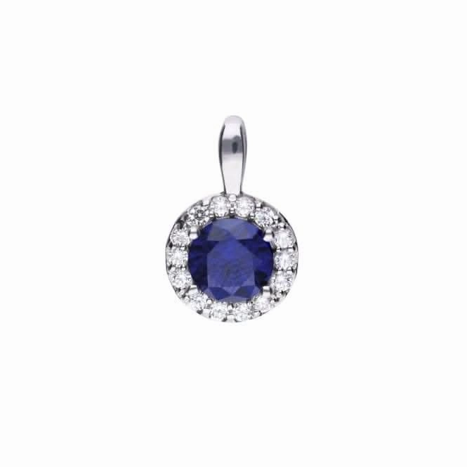 Diamonfire Silver White Zirconia Blue Pendant P4626