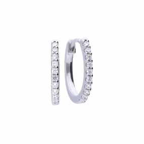 Diamonfire Silver White Zirconia Earrings Classical Creole E5609