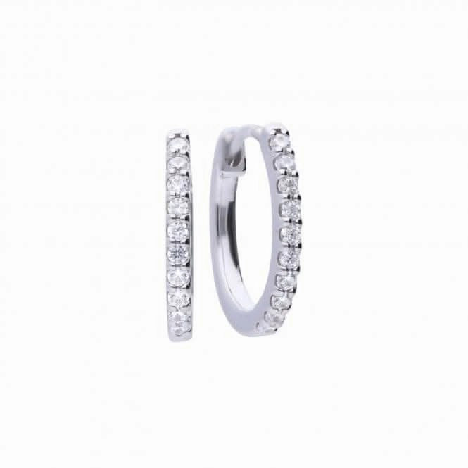 Diamonfire Silver White Zirconia Earrings Classical Creole E5609