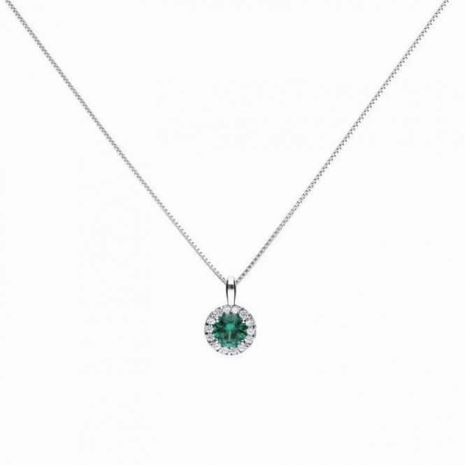 Diamonfire Silver White Zirconia Green Pendant P4624