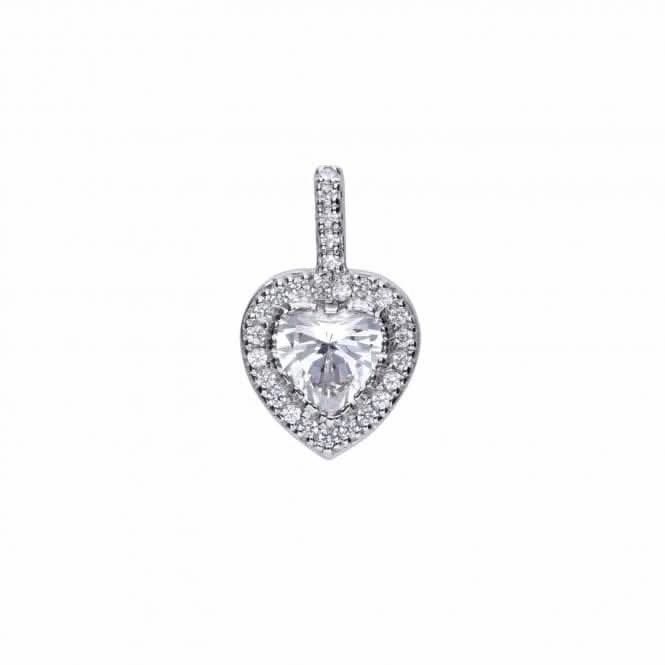 Diamonfire Silver White Zirconia Heart Pendant P4616