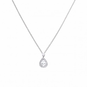 Diamonfire Silver White Zirconia Oval Pendant P4623