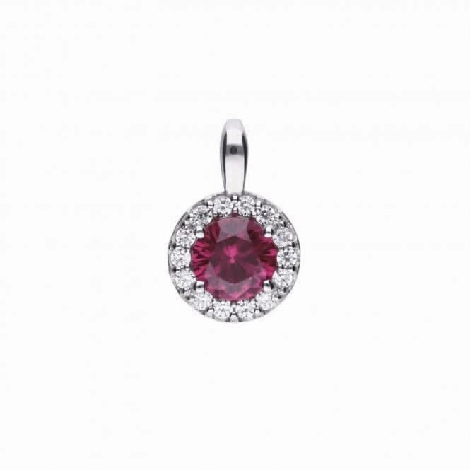 Diamonfire Silver White Zirconia Red Pendant P4625
